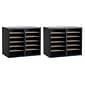 AdirOffice 500 Series 12 Compartment Literature Organizers, 20" x 11.8", Black, 2 Pack (500-12-BLK-2PK)