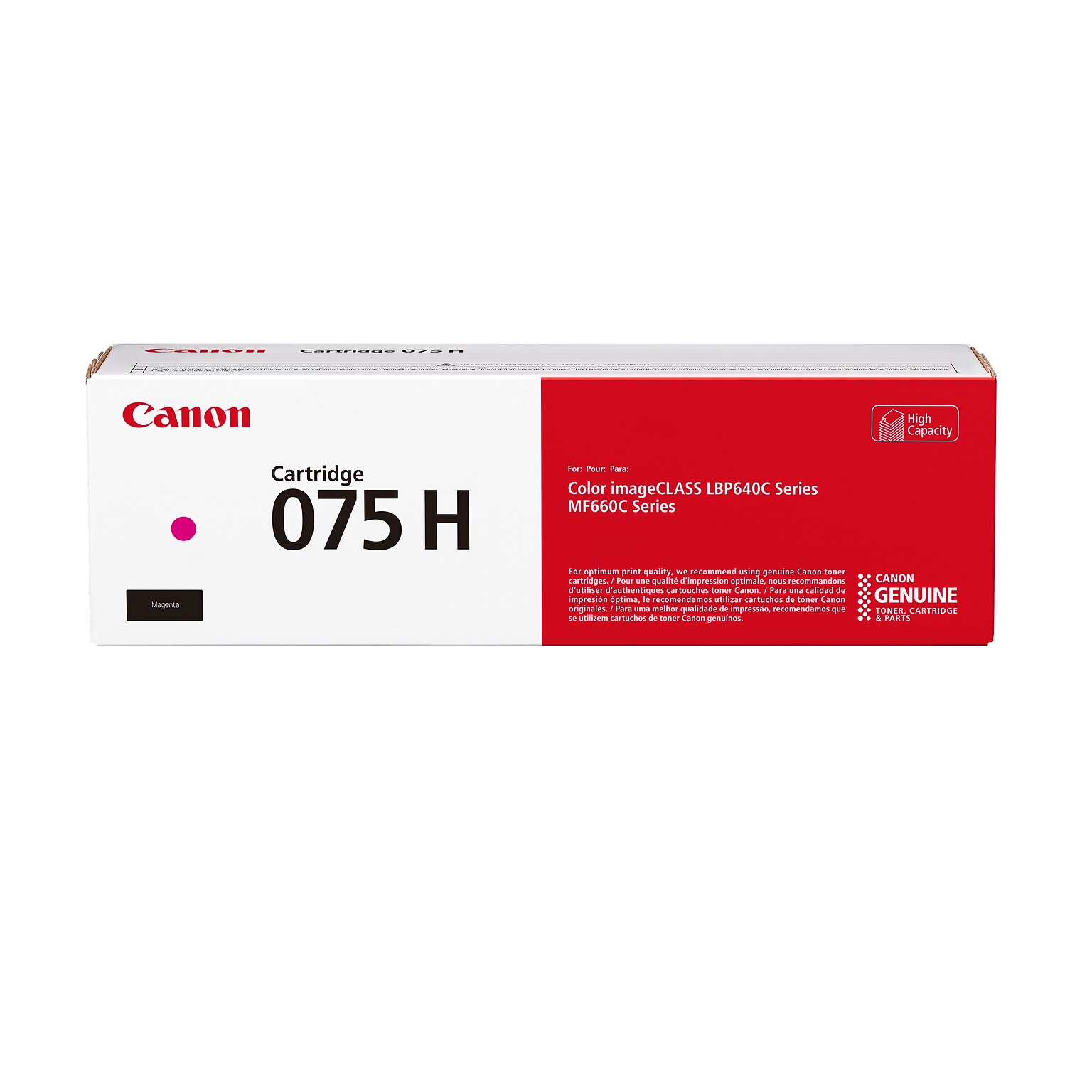 Canon 075 Magenta Toner Cartridge, Prints Up to 2,500 Pages (6367C001)