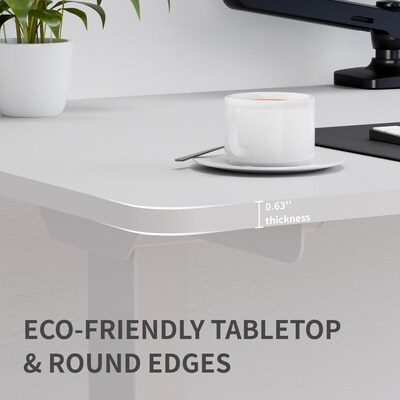 FlexiSpot ET262 48"W Electric Adjustable Standing Desk, White (4S-S09010084)