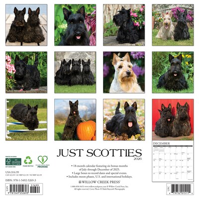 2026 Willow Creek Scotties 12 x 12 Monthly Wall Calendar (52693)