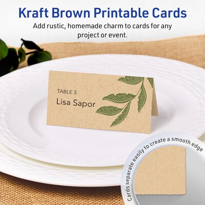 Avery Matte General Use Blank Cards, Kraft Brown, 100/Pack (95330)