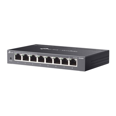 TP-Link Omada 8-Ports Gigabit Ethernet Managed Switch 1000Mbps, Black (ES208G)