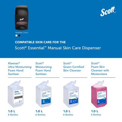 Scott Essential Wall Mounted Hand Soap/Hand Sanitizer Dispenser, Black (KCC 92145)