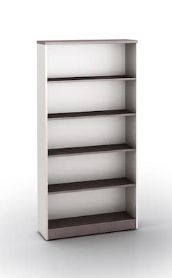 Boss Office Products Simple System 71 5-Shelf Bookcase with Adjustable Shelves, Driftwood/White (S507)