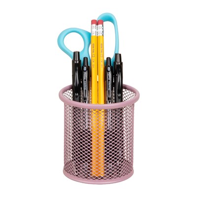 Staples Metal Mesh Pen Cup, Dusty Pink (ST63817)