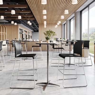 Flash Furniture Hercules Kenai Classic Plastic Stacking Full Back Bar Stool, Black (RUT239AHBSBKCR)