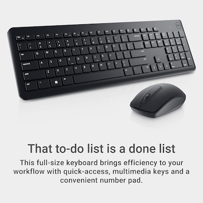 Dell KM3322W Wireless Keyboard and Optical Mouse Combo, Black (KM3322W-R-US)