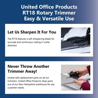 United Commercial 18" Rotary Paper Trimmer, Silver/Black (RT18)