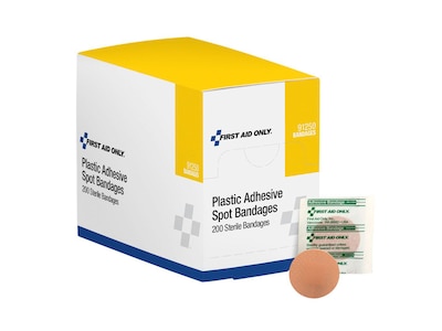 First Aid Only Plastic Spot Adhesive Bandages, 200/Pack (91250)
