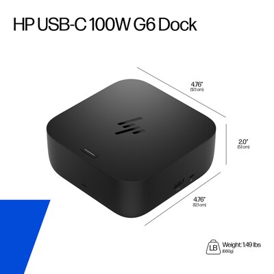 HP Universal USB-C Docking Station for Laptops, Black (BS7S5AA#ABA)
