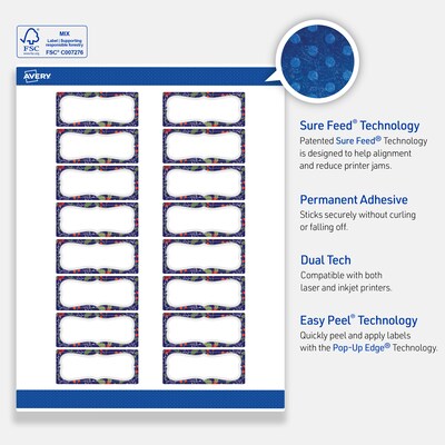 Avery Rectangle Multipurpose Labels, 1" x 2-5/8", White, 160/Pack (19479370624)