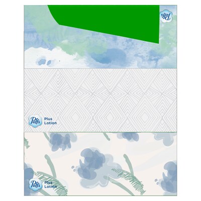 Puffs Plus Lotion Facial Tissue, 2-ply, 124 Tissues/Box, 3 Boxes/Pack (39363)