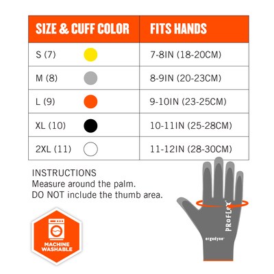 Ergodyne ProFlex 7044 PU Coated Cut-Resistant Gloves, ANSI A4, Gray, Large, 12 Pair (10484)