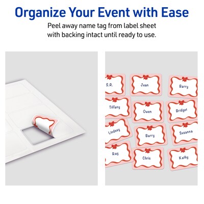 Avery Rectangle Multipurpose Labels, 2-1/3" x 3-3/8", White, 80/Pack (19479370567)