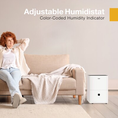 Whirlpool Energy Star 32-Pint Portable Dehumidifier, Covers up to 1,500 sq. ft., White (WHAD321AW)