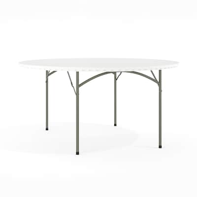 Flash Furniture Kathryn Folding Table, 60 x 60, Granite White (RB60R)