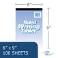 Roaring Spring Paper Products Notepad, 6" x 9", Wide Ruled, White, 100 Sheets/Pad, 48 Pads/Case (63046CS)