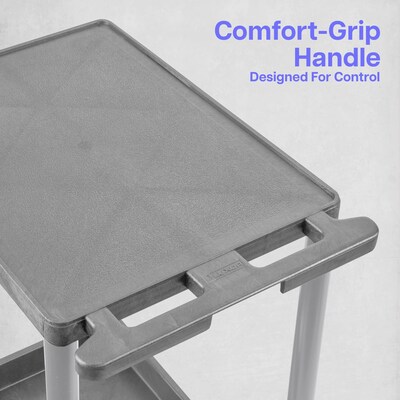 Luxor ENDURA 2-Shelf Utility Cart, Gray (STC21-G)