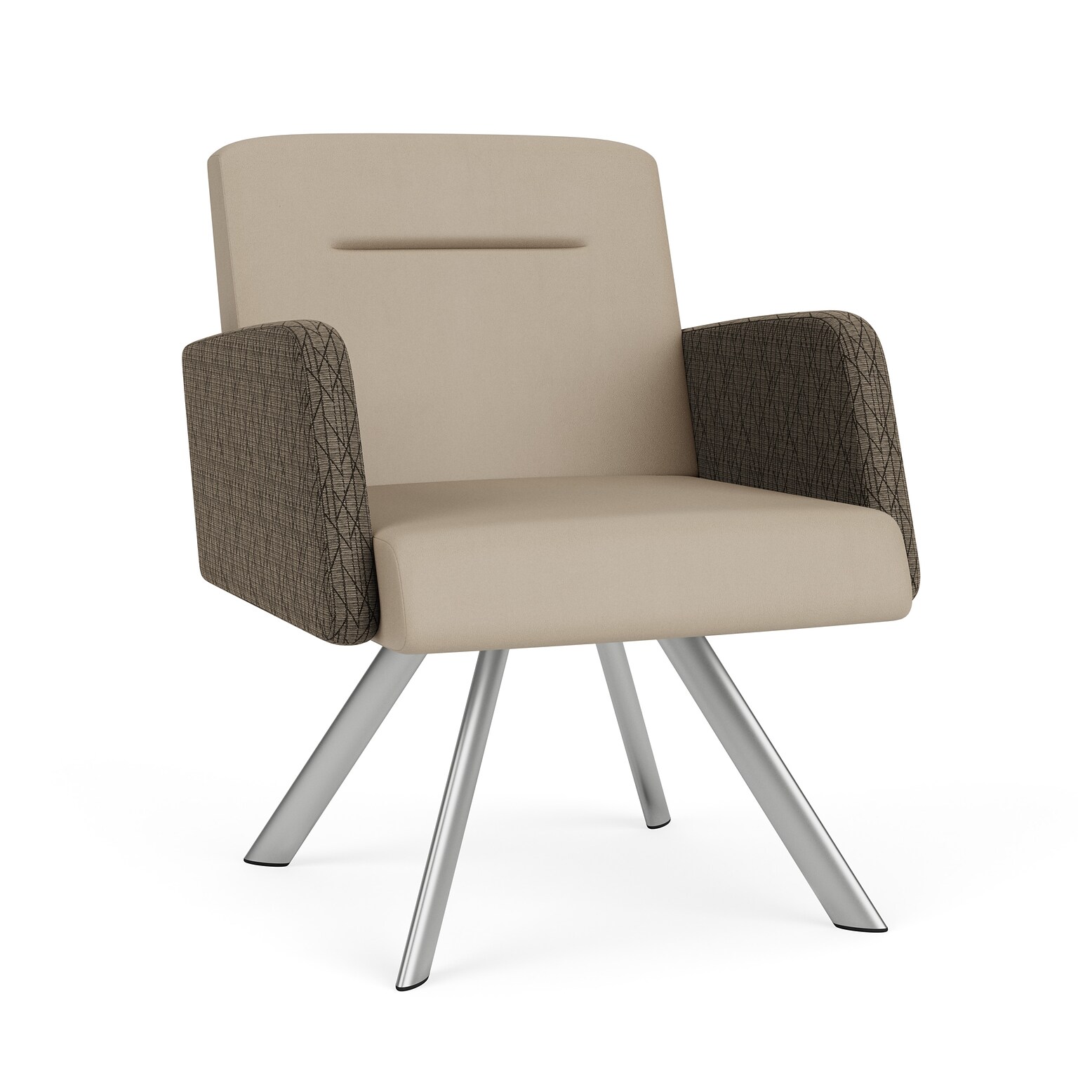 Lesro Willow Vinyl Lounge Chair, Patriot Plus Concrete/Adler Peppercorn/Silver (WL1181.SSV-02PPCN.03PPCN.04ADPN)