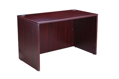 Boss Office Products 48"W Desk with Box/Box/File Pedestal, Mahogany (GROUP104-M)