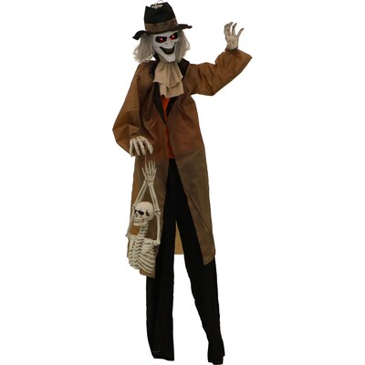 Haunted Hill Farm 5.25' Jebediah Bones Animatronic Gravekeeper (HHGRVKPR-1FLSA)