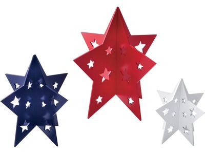 Amscan Fourth of July Star Centerpieces, Assorted Colors, 3/Pack (280240)