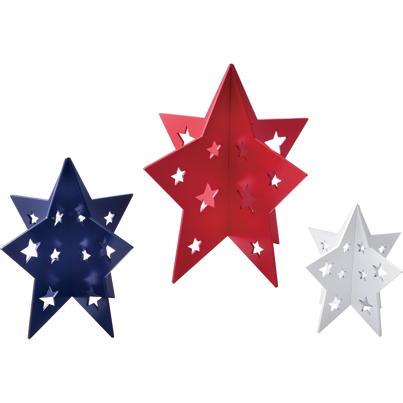 Amscan Fourth of July Star Centerpieces, Assorted Colors, 3/Pack (280240)