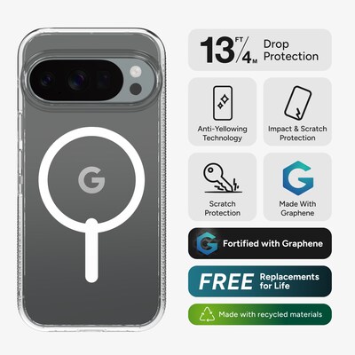 Zagg Crystal Palace Snap Phone Case for Google Pixel 10 Pro XL, Shock Absorbing, Clear (702318428)