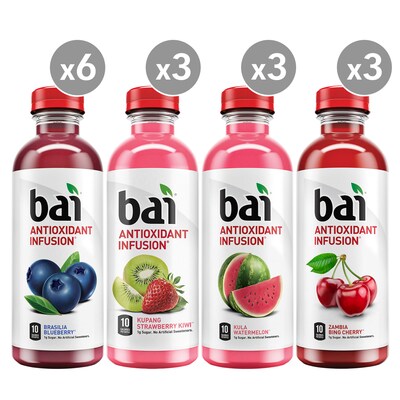 Bai Water Sunset Variety Pack, 18 oz., 15/Pack (2360)