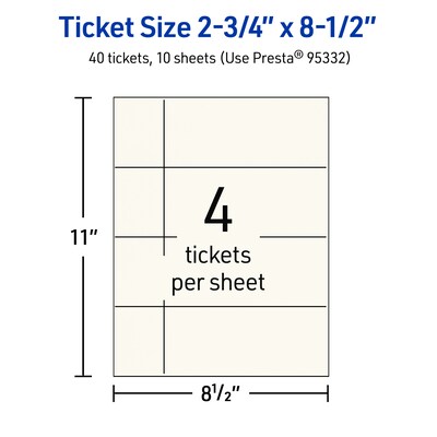 Avery Integrated Cards, 2-1/2" x 2-1/2", Matte Ivory, 40/Pack (95332)