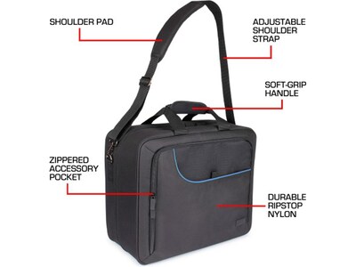 USA Gear S Series S23 Console Travel Bag for PlayStation 5, Black/Blue (GRSLS23110BLWS)