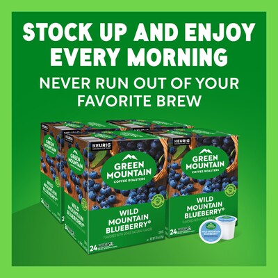 Green Mountain Wild Mountain Blueberry Coffee Keurig® K-Cup® Pods, Light Roast, 96/Carton (67832)