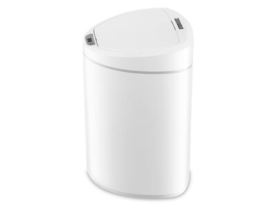 Nine Stars Plastic Sensor Trash Can, 2.1-Gallon, White (DZT-8-29)