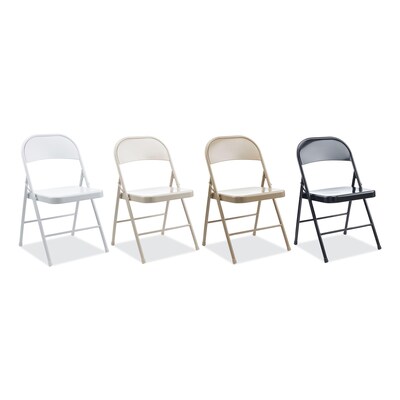 Alera® Metal Office Folding Chair, Taupe, 4/Carton (ALECA944)