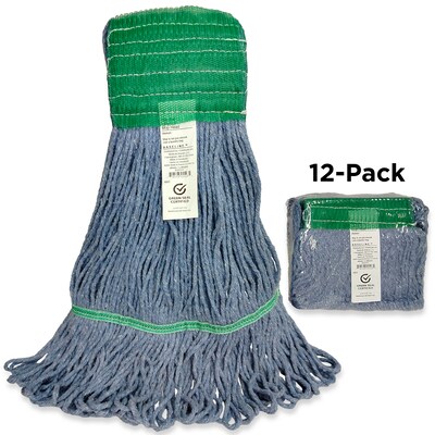 Baseline Blend Twist Mop Head, 16 oz., Blue, 12/Carton (CLM-303MWB-CT)
