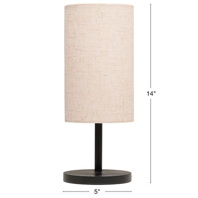 Excello Brands Wellness Series LED Desk Lamp, 14", with USB Port, Black (EGP-DL-15-BLK)