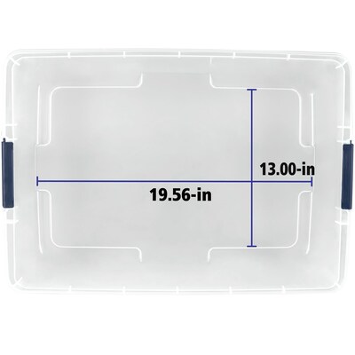 Home Logic 34 Qt. Latch Lid Plastic Storage Tote, Clear/White, 6/Pack (7103-010000044)