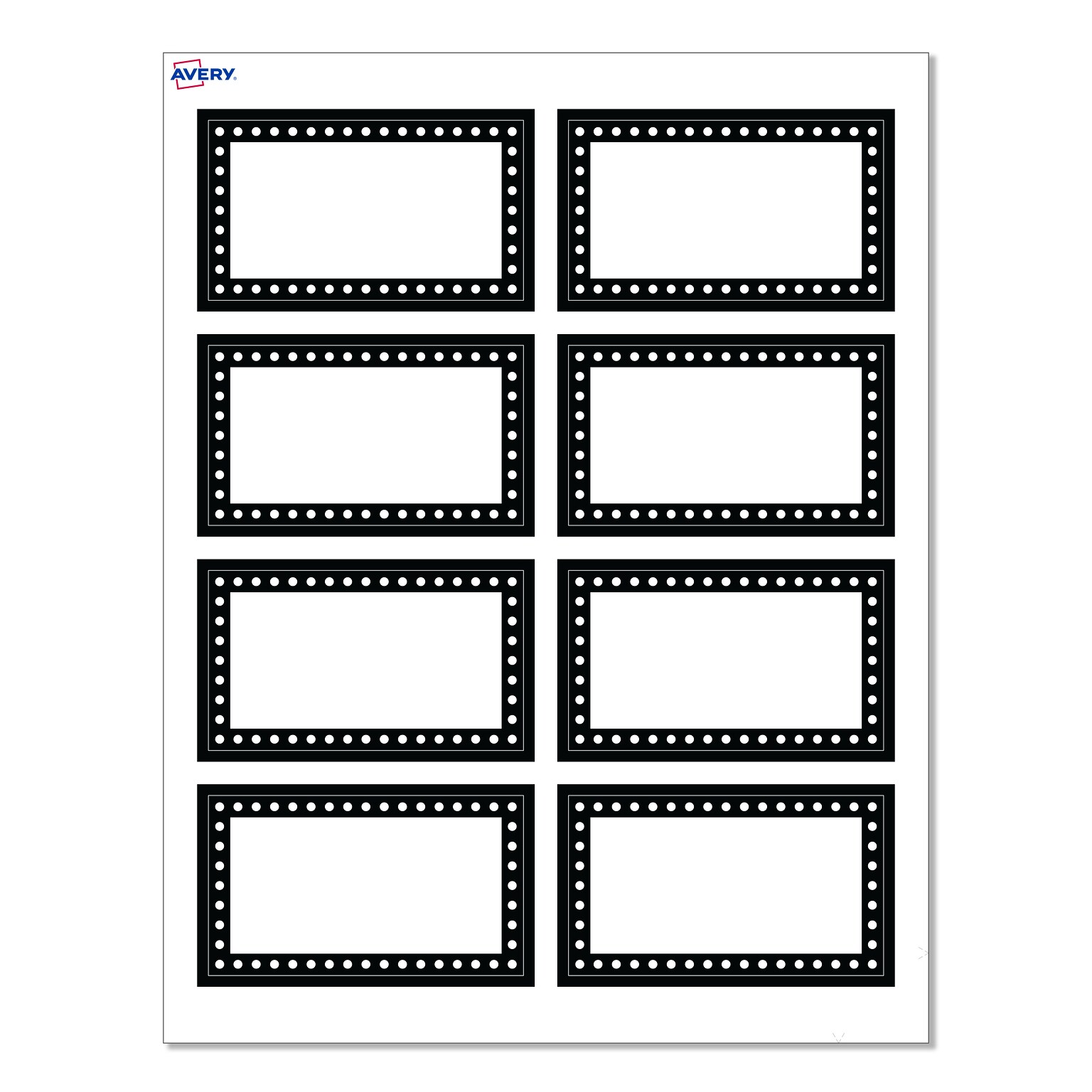 Avery Black & White Polka Dots Matte Blank Card, White, 80/Pack (S00-D28)