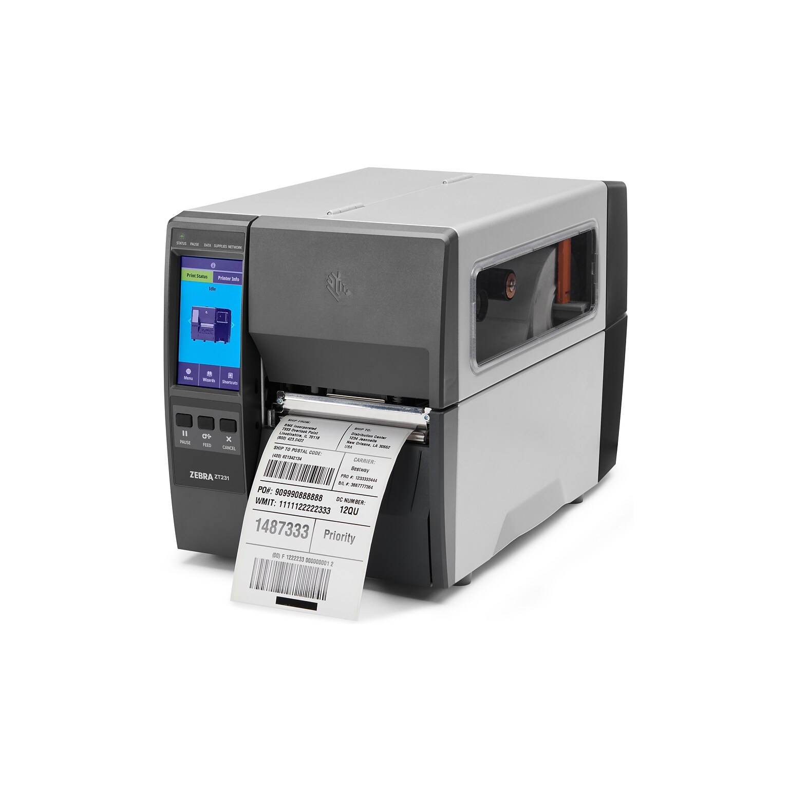 Zebra ZT231 Thermal Transfer/Direct Thermal Label/Receipt Printer 4.09” Wide 203dpi, USB/Serial/Ethernet, Black
