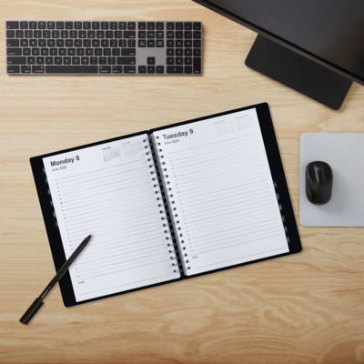2026 Staples 8" x 11" Daily Appointment Book, Black (ST58453-26)