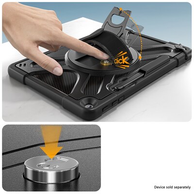 SaharaCase Raider Series Heavy Duty Hand Strap Case for Microsoft Surface Pro 12", Shoulder Strap, Scorpion Black (TB00481)