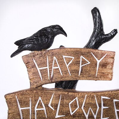 National Tree Company 32" Halloween Tree with Sign (HH75-193197ZBK1)