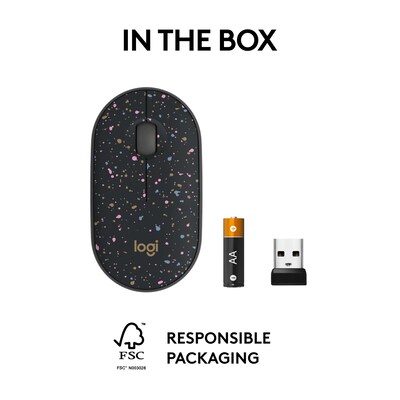 Logitech M340 Limited Edition Wireless Ambidextrous Optical Mouse, Speckles (910-007281)