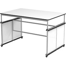 Luxor 32-38H Adjustable Standing Modular Makerspace and Science Lab Table, White (DTTB001)