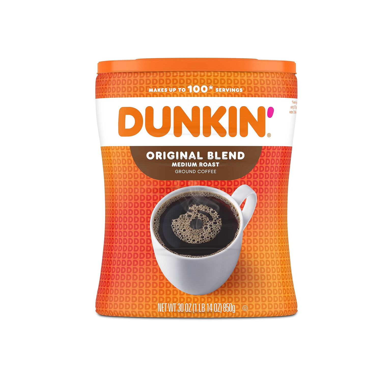 Dunkin Original Blend Ground Coffee, Medium Roast, 30 oz. Canister (8133401102)