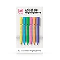 TRU RED™ Pocket Stick Highlighter with Grip, Chisel Tip, Assorted, 12/Pack (TR54586)