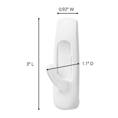 Command Medium Utility Hooks, 3 lb., White, 2/Pack (17001ES)