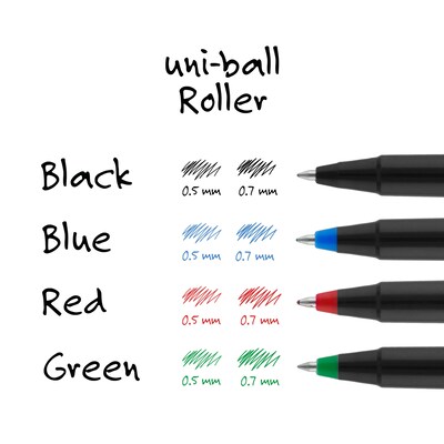 uni-ball Roller Rollerball Pens, Micro Point, 0.5mm, Black Ink, 36/Pack (1921065)