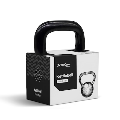 WeCare Fitness Kettlebell, 15 LB  Cast Iron (WFN100016)