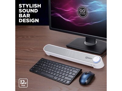 Gogroove SonaVERSE UBR Computer Speaker, White (GGSVUBR100WTEW)